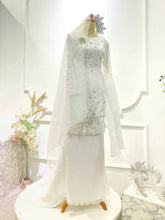 MARDHIAH pakej sewa baju nikah murah off-white kurung moden pleated untuk majlis perkahwinan bajet