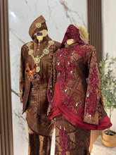 MARIANA - Baju Sanding Maroon Songket Two Piece Peplum Dress