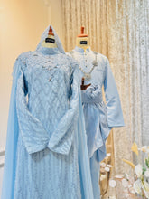 MECCA - Baju Pengantin Baby Blue with Icy Blue Sequin Laces Loose A-cut Dress-baju sanding-kot raihan-suit tomaz