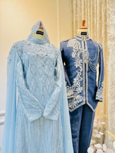 MECCA - Baju Pengantin Baby Blue with Icy Blue Sequin Laces Loose A-cut Dress-baju sanding-kot raihan-suit tomaz