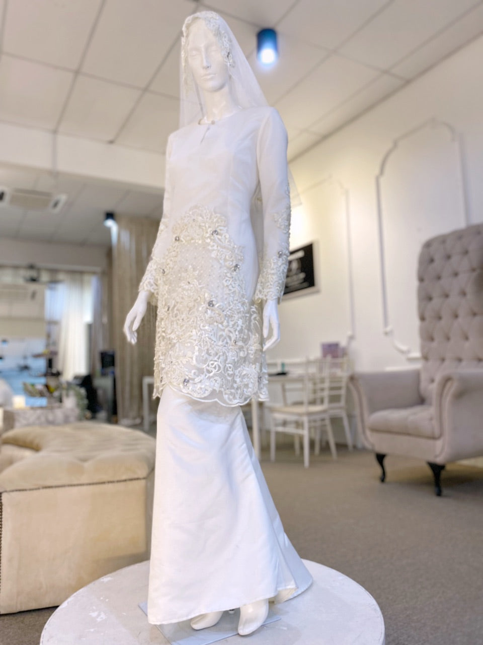 MELATI - Baju Nikah Kurung Off-White Duchess | PP Signature