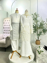 Pakej sewaan baju nikah off-white duchess kurung moden lelaki perempuan-pp signature