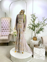 Mutyara I Wedding Set – Baju Sanding Songket Kelabu Emas untuk Pengantin Melayu