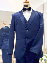 NAVY BLUE 1-Navy Blue 3-Piece Wedding Suit with Notch Lapel-groom suit-custom wedding suit-rent tuxedo-groom suit rental-custom wedding suit design-plus size wedding suits-sewa baju pengantin lelaki-butik baju pengantin lelaki-baju pengantin lelaki moden-baju sanding moden-baju dinner lelaki