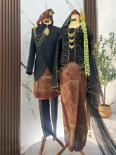 NILAKANDI baju sanding hitam maroon kebaya kutubaru dan javanese beskap suit pasangan pengantin