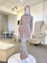 NINA - Kurung Kebaya Songket Dusty Pink & Baby Blue-Kot Raihan 3 Pcs-Songket Dusty Pink-Songket Baby Blue-Baju Pengantin Muslimah