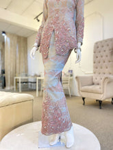 NINA - Kurung Kebaya Songket Dusty Pink & Baby Blue-Kot Raihan 3 Pcs-Songket Dusty Pink-Songket Baby Blue-Baju Pengantin Muslimah