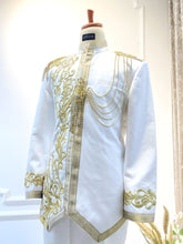 Baju Pengantin Lelaki: Off-White Prince Suit with Gold Embroidery