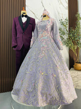 PERIWINKLE bride lower body close-up highlighting ballgown volume and petticoat for wedding reception