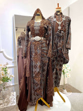 PUTERI DEWI-Dark Brown Songket-Two Piece Wedding Dress with Skirt, Plain Pants & Detachable Trail-baju sanding tradisional-baju sanding moden-baju sanding muslimah-baju pengantin tradisional-baju pengantin moden-baju pengantin muslimah-sewa baju sanding-sewa baju pengantin-butik baju sanding-butik baju pengantin