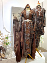 PUTERI DEWI-Dark Brown Songket-Two Piece Wedding Dress with Skirt, Plain Pants & Detachable Trail-baju sanding tradisional-baju sanding moden-baju sanding muslimah-baju pengantin tradisional-baju pengantin moden-baju pengantin muslimah-sewa baju sanding-sewa baju pengantin-butik baju sanding-butik baju pengantin