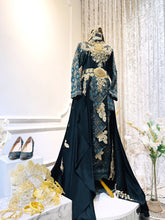 PUTERI MAYANG - Baju Pengantin Songket Teal Blue Two Piece with Skirt & Detachable Trail