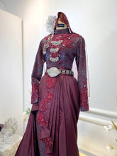 Baju Sanding Songket Two-Piece-Traditional Malay Wedding Attire-Detachable Trail Wedding Dress-Songket Wedding Outfit with Pants-Kot Raihan Groom Suit
