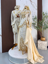 Pakej sewa baju sanding lengkap songket 3D eksklusif untuk pasangan pengantin sedondon di majlis resepsi atau majlis bertandang