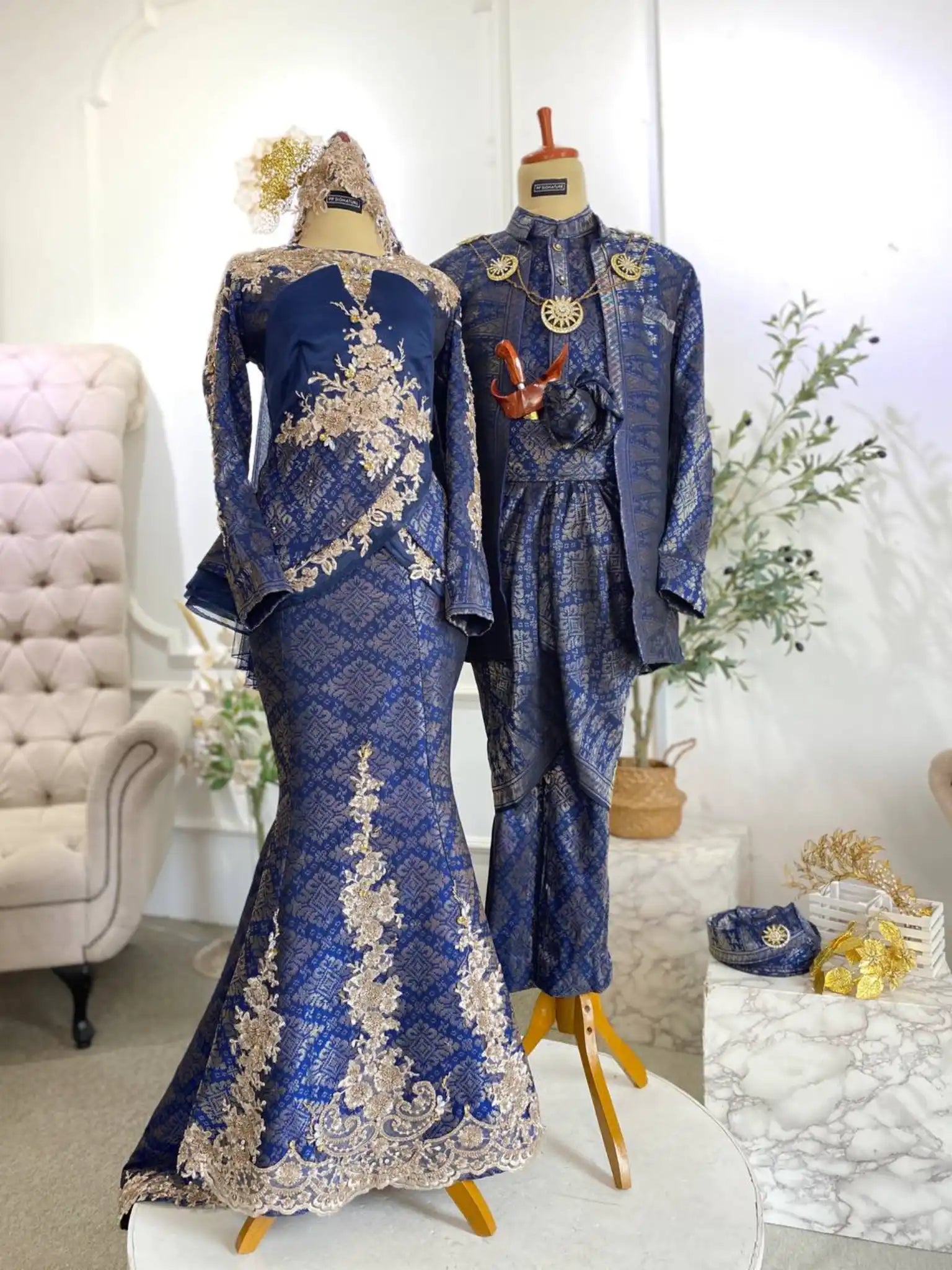 Peplum  Tagged "Dark Blue"  PP Signature Bridal