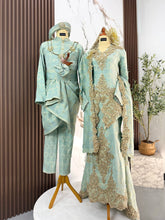 QALISYA set baju sanding sage green gold songket 3D dua tona dengan kot raihan untuk majlis perkahwinan tradisional melayu moden