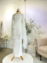 Elegant Kurung Moden for Akad Nikah with Groom’s Set-Selempang Sulam Bridal-Duchess Satin Baju Nikah