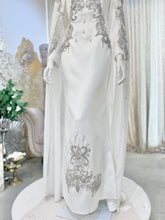 RAUDHAH - Baju Nikah Off White Double Face Dress with Detachable Cape-sewa baju nikah-tempah baju nikah