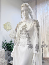 RAUDHAH - Baju Nikah Off White Double Face Dress with Detachable Cape-sewa baju nikah-tempah baju nikah