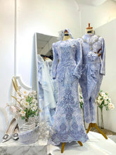 sewa baju sanding icy blue untuk pengantin perempuan-set baju pengantin lelaki dan perempuan songket biru muda-baju sanding 2pcs songket icy blue lengkap aksesori