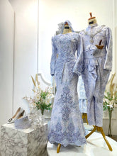 kot raihan lelaki warna icy blue untuk majlis sanding-baju pengantin perempuan moden warna sejuk untuk sanding-busana pengantin songket icy blue dan putih untuk pelamin