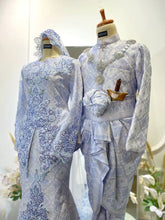 baju sanding warna pastel lembut dengan gaya moden-sewa baju pengantin warna icy blue untuk majlis siang