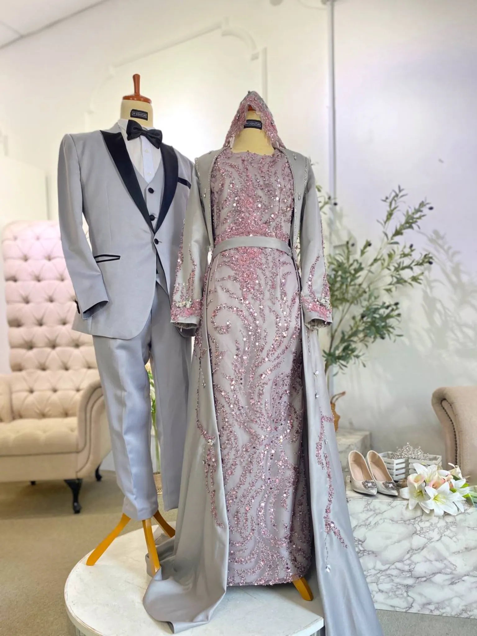 Silver Grey Wedding Dress and Bridal Gowns | PP Signature Tagged "Duchess" PP Signature Bridal Silver Grey Wedding Dress and Bridal Gowns | PP Signature Tagged "Duchess" PP Signature Bridal