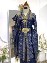 Santubong – Set Sanding Tradisional Warna Gelap-Songket 2D navy blue untuk sanding-Baju pengantin perempuan tudung friendly