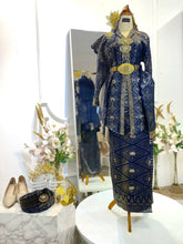 Kot Raihan lelaki navy gold-Pakej sanding warna sedondon navy gold