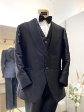 black suit rental-men's tuxedo rental-wedding suit rental-formal wear rental-black three piece suit-luxury suit rental-men's formal wear-tuxedo rental-black shawl lapel suit-XL-3XL suit rental-