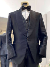 Black tuxedo rental-Wedding tuxedo-Formal event tuxedo-Groom wedding attire-Three-piece tuxedo-Shawl lapel tuxedo-Tuxedo for weddings-Formal suit rental-Affordable tuxedo-Tuxedo rental online