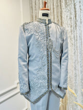 SILVER 2 - Prince Suit Grey Duchess with Silver Lace (Baju Pengantin Lelaki)