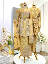 SRIKANDI – Baju Sanding Peach Songket & Selempang-aju sanding warna peach-Baju pengantin perempuan pastel