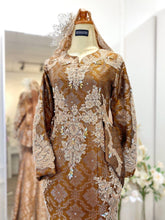 STARLA-Brown Songket Wedding Dress with Peplum (Baju Sanding)-baju sanding tradisional-baju sanding moden-baju sanding muslimah-baju pengantin tradisional-baju pengantin moden-baju pengantin muslimah-sewa baju sanding-sewa baju pengantin-butik baju sanding-butik baju pengantin