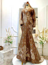 STARLA-Brown Songket Wedding Dress with Peplum (Baju Sanding)-baju sanding tradisional-baju sanding moden-baju sanding muslimah-baju pengantin tradisional-baju pengantin moden-baju pengantin muslimah-sewa baju sanding-sewa baju pengantin-butik baju sanding-butik baju pengantin