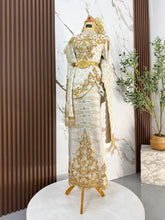 Set sewa baju sanding songket 3D saiz XL original design by PP Signature Kajang dengan pilihan suit pengantin lelaki warna kuning lembut