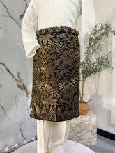 Cara ikat Sampin Songket Hitam Motif Emas dengan Baju Melayu