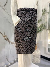 Cara ikat Sampin Songket Hitam Motif Perak dengan Baju Melayu
