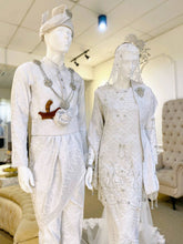 A stunning off-white songket kurung baju pengantin, perfect for a traditional Malay wedding. Baju pengantin-Songket-Malay wedding-Traditional wedding-Songket Off white-Malay Wedding dress-Wedding attire