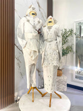 TANJUNG set baju sanding off white songket 2D dengan baju kurung selempang dan kot raihan untuk majlis perkahwinan tradisional melayu