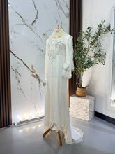 Sewa baju nikah TASNIM dress off-white French lace with lining, bride front view