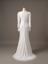 TASNIM preloved baju nikah off white French lace dress, full body back view