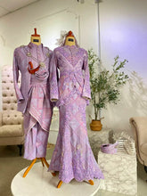 Purple Lavender Baju Sanding Songket 3D with Light Pink accents - Modern 2-piece wedding dress and Kot Raihan suit rental by PP Signature