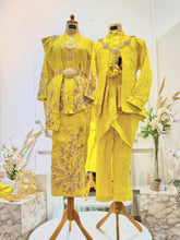 TUN KUDU - Royal Yellow & Gold Kebaya Songket with Selempang Wedding Dress (Baju Sanding)