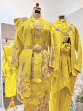 TUN KUDU - Royal Yellow & Gold Kebaya Songket with Selempang Wedding Dress (Baju Sanding)
