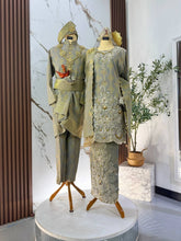 TUN TEJA baju sanding silver grey gold songket 2D baju kurung selempang dan kot raihan pengantin-Baju Pengantin-Baju Sanding