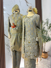 TUN TEJA sewa baju sanding kurung songket 2D silver grey dengan sanggul lintang dan tanjak-Baju Pengantin-Baju Sanding