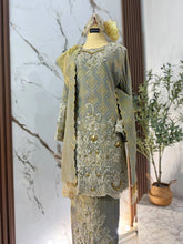 Full silhouette of bride silver grey songket 2D baju kurung for hall reception photoshoot-Baju Pengantin-Baju Sanding