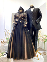 VICTORIA - Black & Champagne Duchess Ballgown with Lace (Baju Sanding)