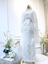 WARDAH - Baju Nikah Off White Double Face Dress with Detachable Cape-Pakej Nikah terus Sanding-Pakej Nikah terus Sanding